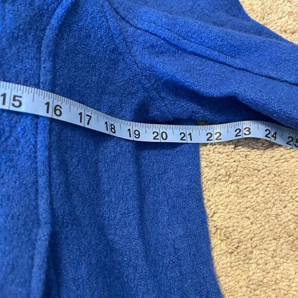 Tahari Wool Asymmetrical Jacket Collar Zippers Long Sleeves, Royal Blue Size M - Picture 10 of 12